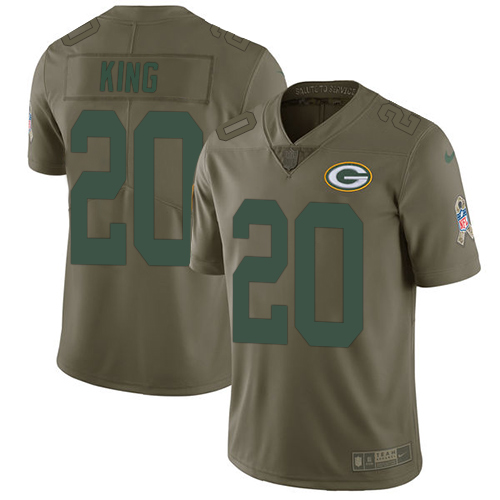 Nike Packers #20 Kevin King Olive Men's Stitched NFL Limited Salute To Service Jersey - Click Image to Close